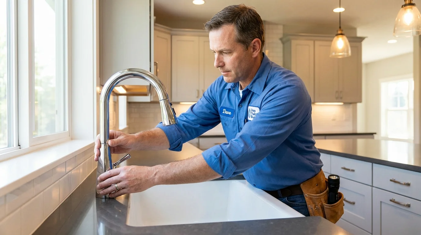 Kitchen faucet installation by Johns Plumbing LLC in Little Chute